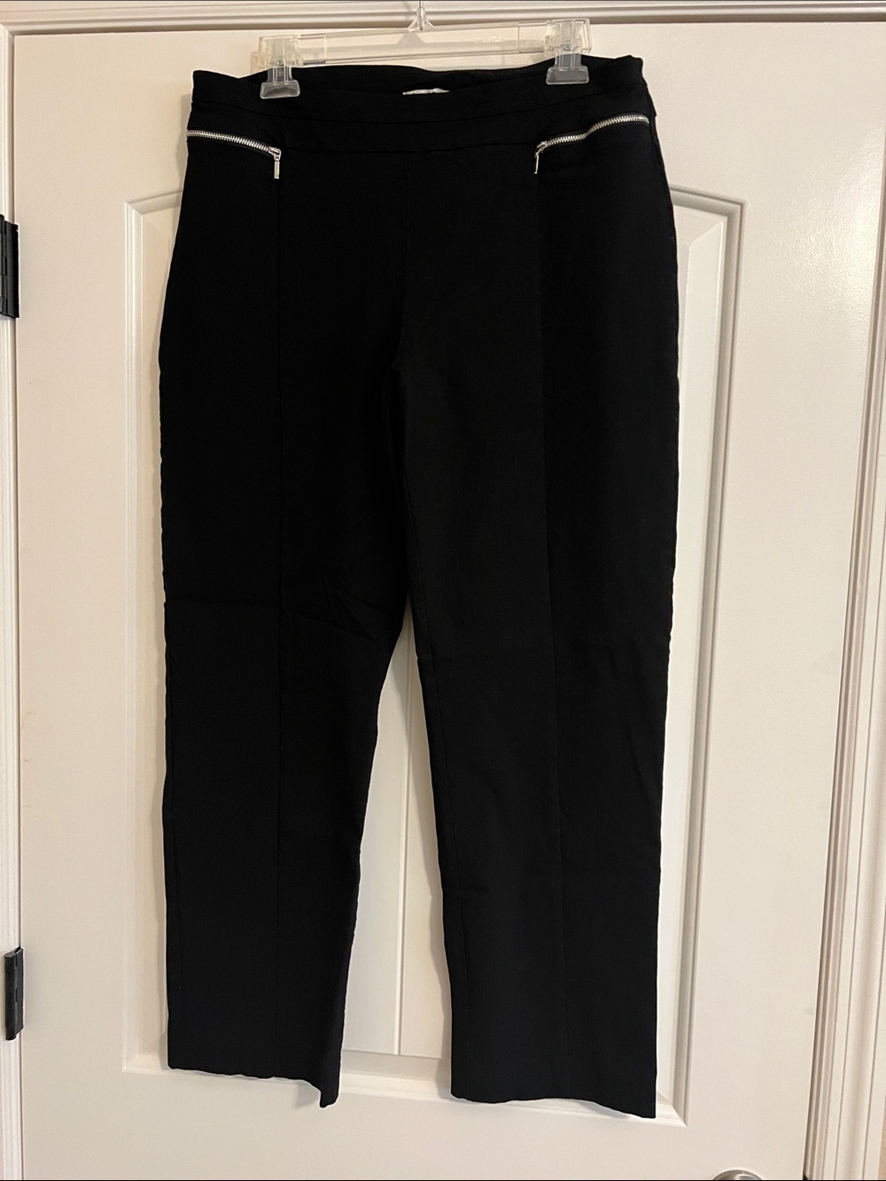 Emma & Olivia Black Pants with Silver Zipper Accent